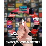 Ultra Clarity Cables 4k High-Speed Hdmi Cable, 18gbps, Supports Ethernet, 1.5ft, 2 Pack