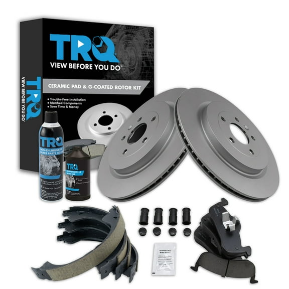 TRQ Rear Brake Pad & Rotor Kit BKA38724 Fits Select 2013-2018 Lincoln MKT