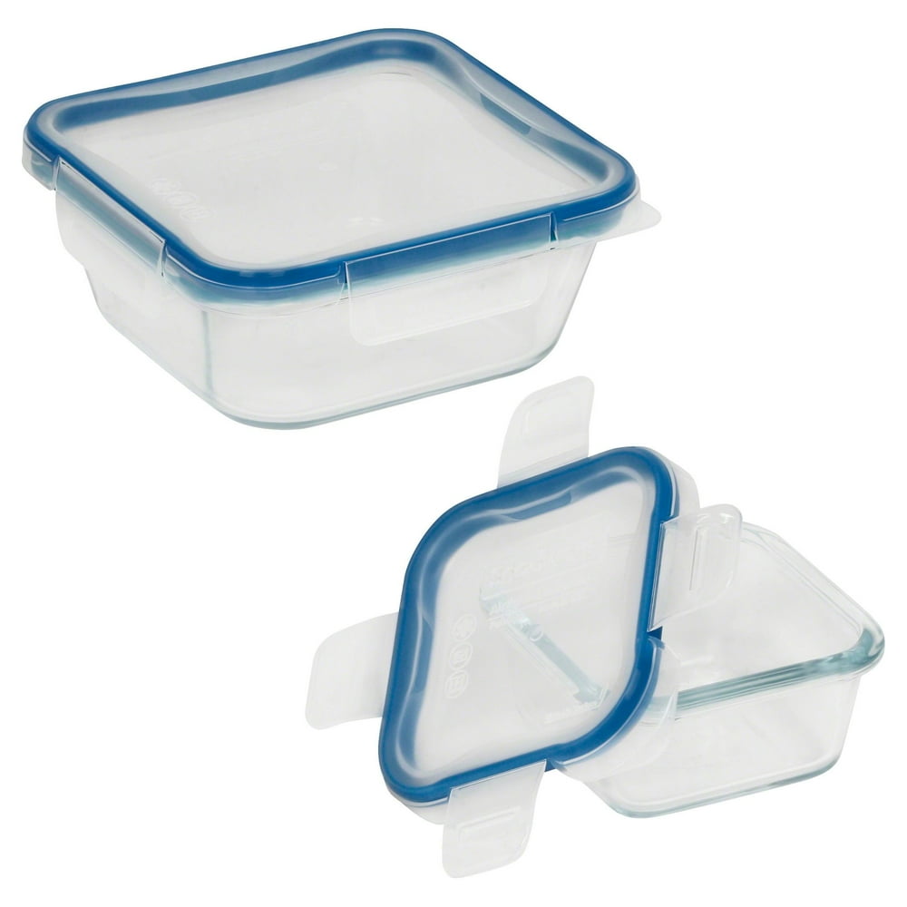 Pyrex Snapware Total Solutions Glass Square Storage Set Value Pack, 4