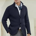 thumbnail image 2 of WILLBEST Jackets for Men Mens Autumn and Winter Slim Stand Collar Knitted Cardigan Coat Loose Fashion, 2 of 6