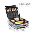 thumbnail image 3 of FORMRS Travel Makeup Bag Large Capacity Train Case Cosmetic Organizer with Adjustable Dividers, Colorful Checkered Pattern, 3 of 8