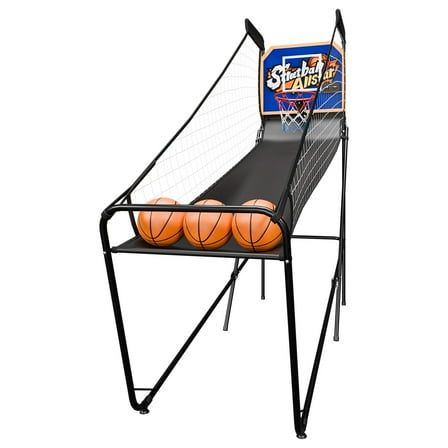 ZenSports Foldable Arcade Basketball Game for Home W/Electronic Scorer, Buzzer, 3 Balls, Pump, Indoor Single Shot Game for Adults, Kids