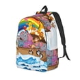 thumbnail image 1 of Easygdp Rainbow Animals on Noah's Ark Mochila de Lona Resistente para Laptop, Compatible con Laptops de 15 a 17 pulgadas, Ideal para Escuela, Trabajo y Viajes-Medium, 1 of 5