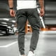 thumbnail image 4 of Pantalones largos de moda para hombre, casuales, de color sólido, con bolsillos y cremallera, cintura elástica, de poliéster., 4 of 4
