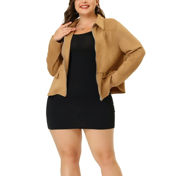 Plus size suede blazer sale