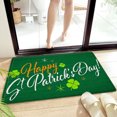 thumbnail image 5 of Happy St. Patrick's Day Door Mat Green Shamrock Clover Print Front Door Mat Felt Doormat for Indoor Outdoor Kitchen Home Decor, 16x24in, 5 of 6