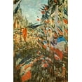 thumbnail image 2 of Monet, Claude 17x24 Black Ornate Wood Framed with Double Matting Museum Art Print Titled - The Rue Montorgeuil with flags 1878, 2 of 4