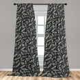 thumbnail image 2 of Autumn Leaves Window Curtains, Modern Minimalist Simple Boho Leafy Pattern with Lines Monochrome, Lightweight Decor 2-Panel Set with Rod Pocket, Pair of - 28"x95", Dark Sepia Pale Camel, by Ambesonne, 2 of 3