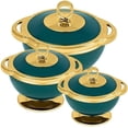 thumbnail image 1 of Casserole Intérieure en Acier Inoxydable Casserole/sans BPA/isolation P.U. Avancée/garde les Aliments Chauds et Frais Chapati, Roti, Biryani et Plus Ensemble d'Articles de Cuisine de 3 (1700 ml, 1100 ml, 600 ml) (Vert Émeraude), 1 of 5