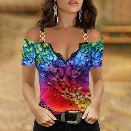 

Women s V Neck Zipper Tunic Top Cold Shoulder T-shirt Short Sleeve Casual Tee Loose Fit Blouse for Legging