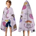 thumbnail image 3 of Ballet Princess Girls Pattern Hooded Bath Towel，50"x30" for Ages 3 To 12 Kids, Quick Dry Lightweight Soft Microfiber Hood Beach Towel Cover Up for Kids, 3 of 7