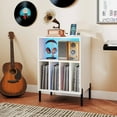 thumbnail image 4 of Costway Support de Tourne-Disque avec Support de Rangement pour Vinyle et Tablette Table Blanc Blanc, 4 of 10