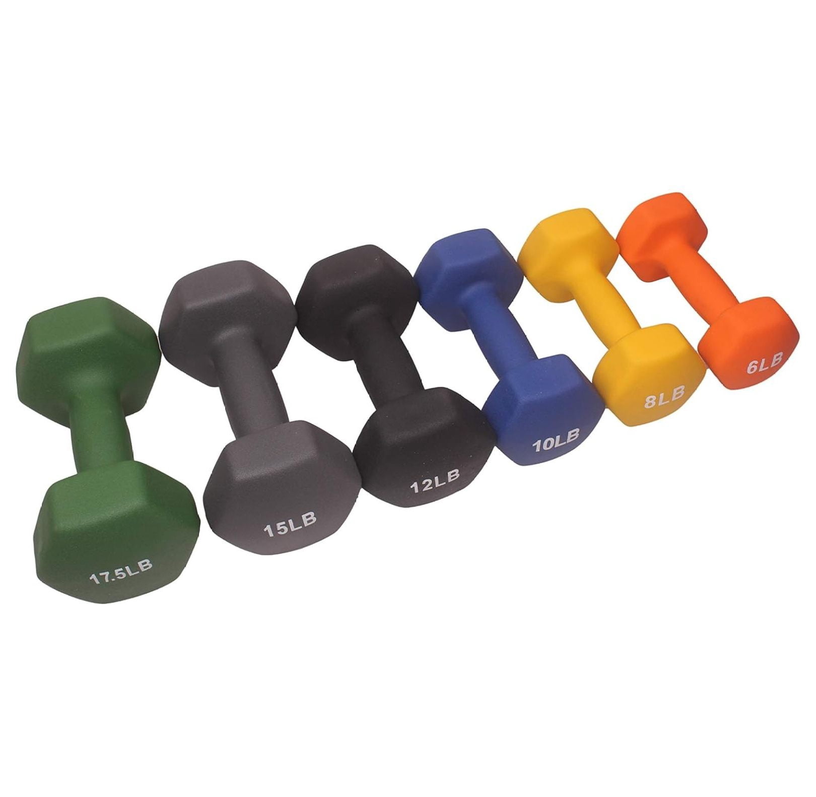 Neoprene Dumbbell Pair | Hex Hand Weights for Women & Men | Coated Colorful Weights for Home Gym | 2-20 lbs