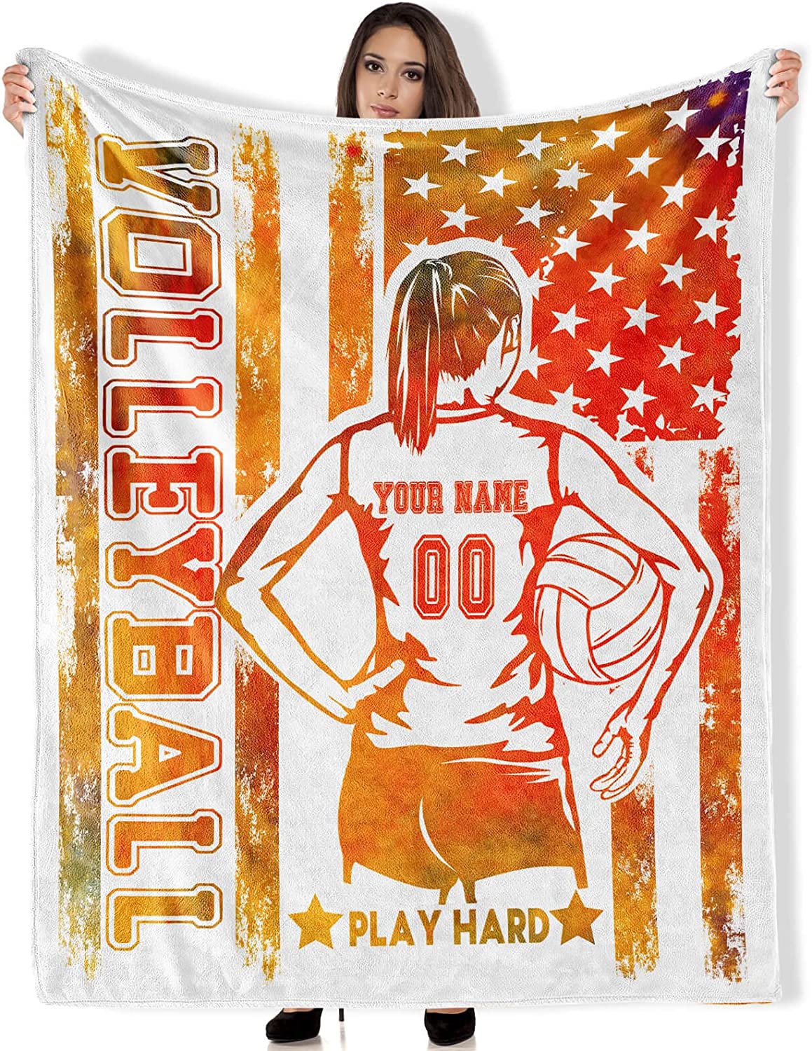 GDAKE Volleyball Blanket Gifts, Throw Blankets 50”x40” Warm Cozy Soft