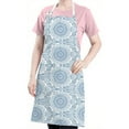 thumbnail image 5 of Blue Ethnic Mandala Pattern Apron-Garden Aprons for Women with Pockets-Cotton Linen Waterproof Kitchen Cooking Gardening Aprons Adjustable for Kitchen,Cooking,BBQ and Salon 33x27 Inch, 5 of 7