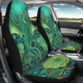 thumbnail image 4 of POLERO Green Dragon Floral Vehicle Seat Covers, 2 Pack Universal High Back Front Seat Covers, Removable Polyester Car Interior Decorative Accessories, 4 of 13