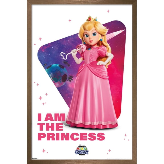 Nintendo The Super Mario Galaxy Movie (2026) - Peach I Am Wall Poster, 22.375" x 34" Framed
