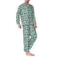 thumbnail image 2 of KLL winter ski Dachshund Sleepwear Mens Flannel Pajamas,Long Cotton Pj Set, 2 of 7