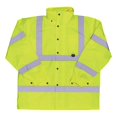 thumbnail image 1 of Boss 8008696 Hi-Vis Yellow Polyester Unisex Rain Jacket, Extra Large, 1 of 1