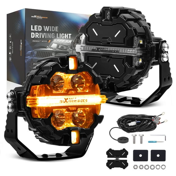 maXpeedingrods 3.5 Inch 160W LED Off Road Lights19,200LM, 7 RGB Colors Round Pod Light, Side Shooter Lights 270°Wide Range, Multicolor LED Light Bar for SUV, Pickup, ATV, UTV, Truck, Motorcycle