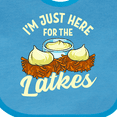 thumbnail image 4 of Inktastic Hanukkah Funny Here for Latkes Boys or Girls Baby Bib, 4 of 4