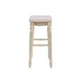 thumbnail image 4 of Linon Marino 30" Upholstered Backless Bar Stool in White Wash Wood, 4 of 8