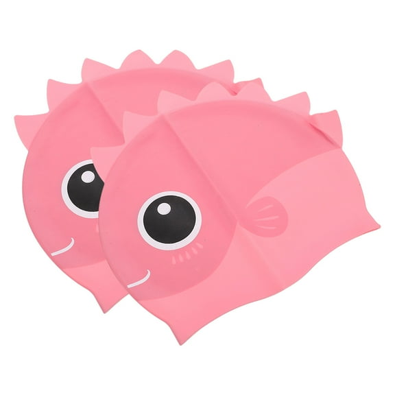 WORGEOUS  2 Pcs Kids Hat Children's Silicone Swimming Cap Women's Baby