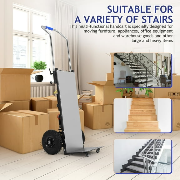 1200W Electric Stair Climbing Hand Truck 880lbs Stair Climber Trolley for Warehouse Logistics, Transport, Moving Furniture