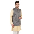 thumbnail image 4 of eloria Men's Nehru Jacket Waistcoat Indian Waistcoat Blazer Jacquard Jacket, 4 of 7