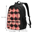thumbnail image 2 of Travel Shoulder Computer Backpack 18 X 13.4 X 8.3in With Usb Cable And Music Jack Multi-Space Pocket Coral Buffalo Plaid Check Tartan Scotland_3, 2 of 7