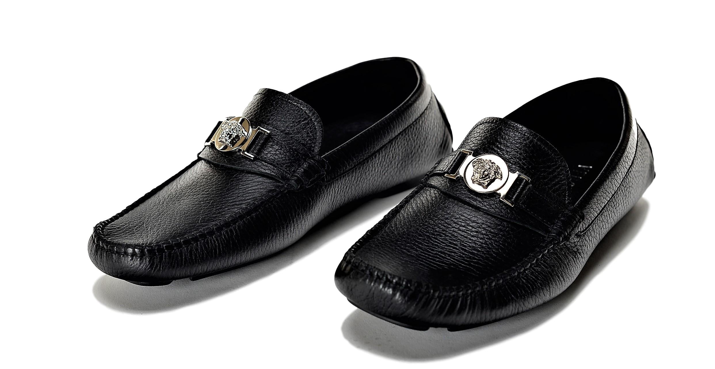 mens black versace loafers