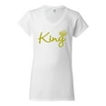 thumbnail image 2 of Wild Bobby, King Gold Script, Pop Culture, Women Standard V-Neck Tee, White, XX-Large, 2 of 4