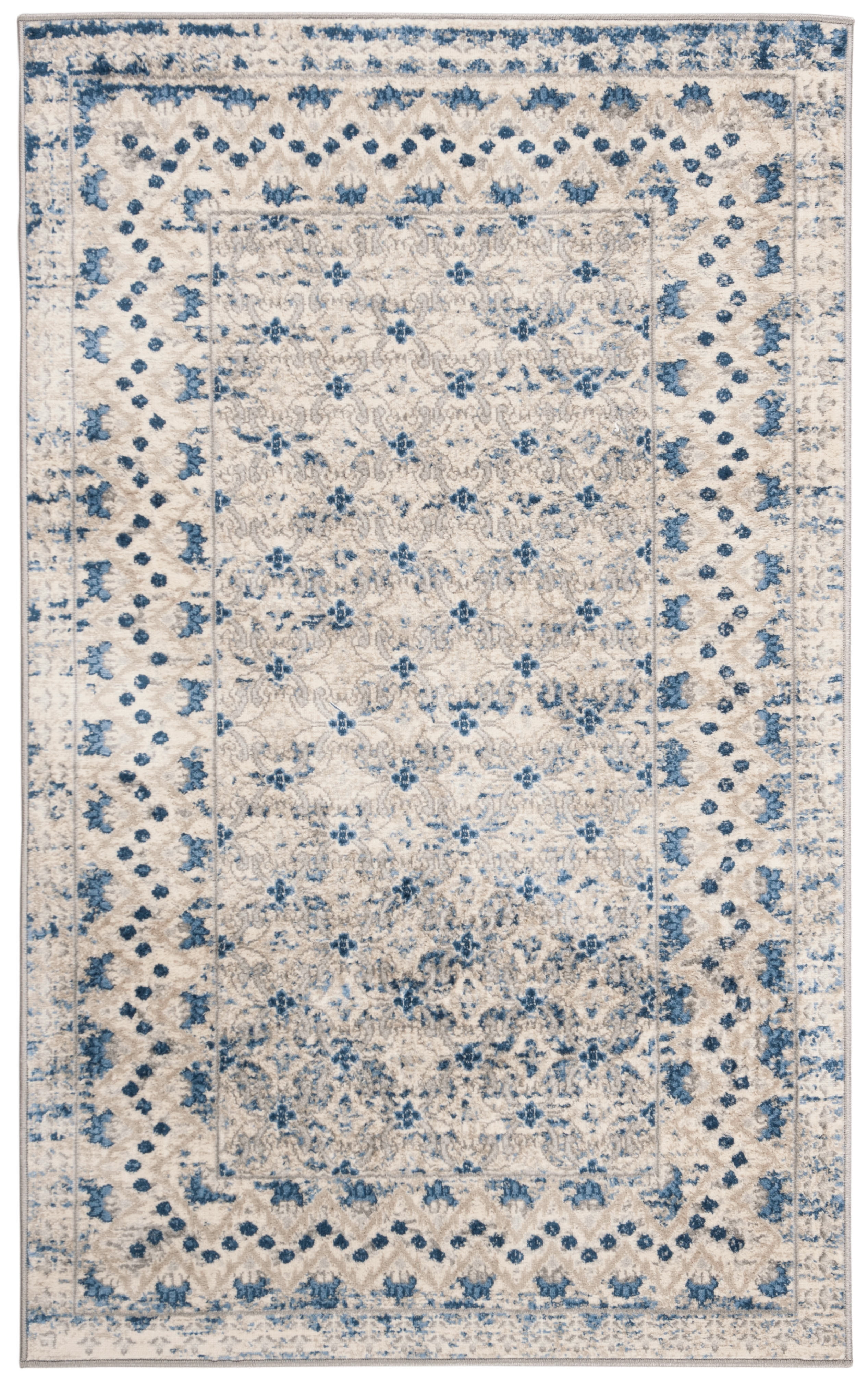 SAFAVIEH Brentwood Dory Geometric Area Rug, Light Gray/Blue, 4' x 6'