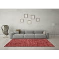 thumbnail image 3 of Ahgly Company Machine Washable Indoor Round Abstract Red Modern Area Rugs, 4' Round, 3 of 4