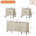 thumbnail image 3 of 3-Piece Reeded Bedroom Set, Modern Minimalist Nightstand and Dresser Set, Oak Wooden Chest With Hidden Handles For Bedroom, Living Room, 3 of 11