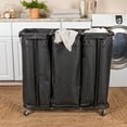 thumbnail image 3 of Household Essentials 3-bag Rolling Laundry Sorter, Black, 3 of 9