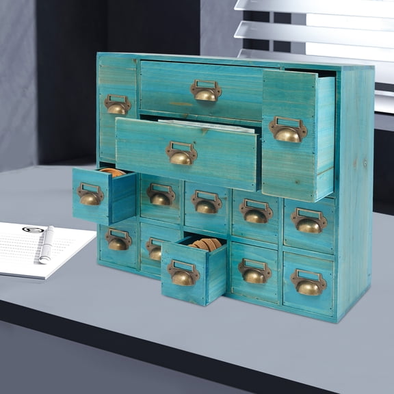 Drawers Storage Cabinet, Storage Cabinet with 14 Drawers, Tabletop Drawer Organizer
