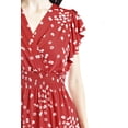 thumbnail image 4 of Vestido flores cintura smock Roman Fashion /Juvenil, 8867-12 (Rojo flor) rojo CH, 4 of 5