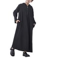 thumbnail image 6 of Mercatoo Boys Muslim Thobe Full Length Long Sleeve Zipper Solid Hooded Islami1 Ramadan Kaftan Robes Kids Soft Prayer Arabic Abaya, 6 of 8