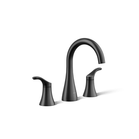 Kohler K-27390-4 Simplice 1.2 GPM Widespread Bathroom Faucet - Black