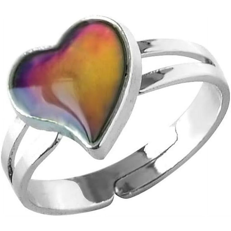 Mood Ring Love Heart Color Changing Emotional Feeling Adjustable