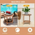 thumbnail image 6 of Nalone 2-Layer Outdoor Side Table, HDPE Weather-Resistant Adirondack Coffee Side Patio End Table for Living Room Bedroom, Outdoor Side Table Outside, Teak, 6 of 7