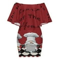 thumbnail image 6 of Kitchen Chef Red White Black Plaid Women's Off The Shoulder Ruffles Summer Wedding Guest Loose Casual Party Beach Dress, 6 of 9