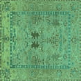 thumbnail image 1 of Ahgly Company Indoor Square Abstract Turquoise Blue Modern Area Rugs, 7' Square, 1 of 4