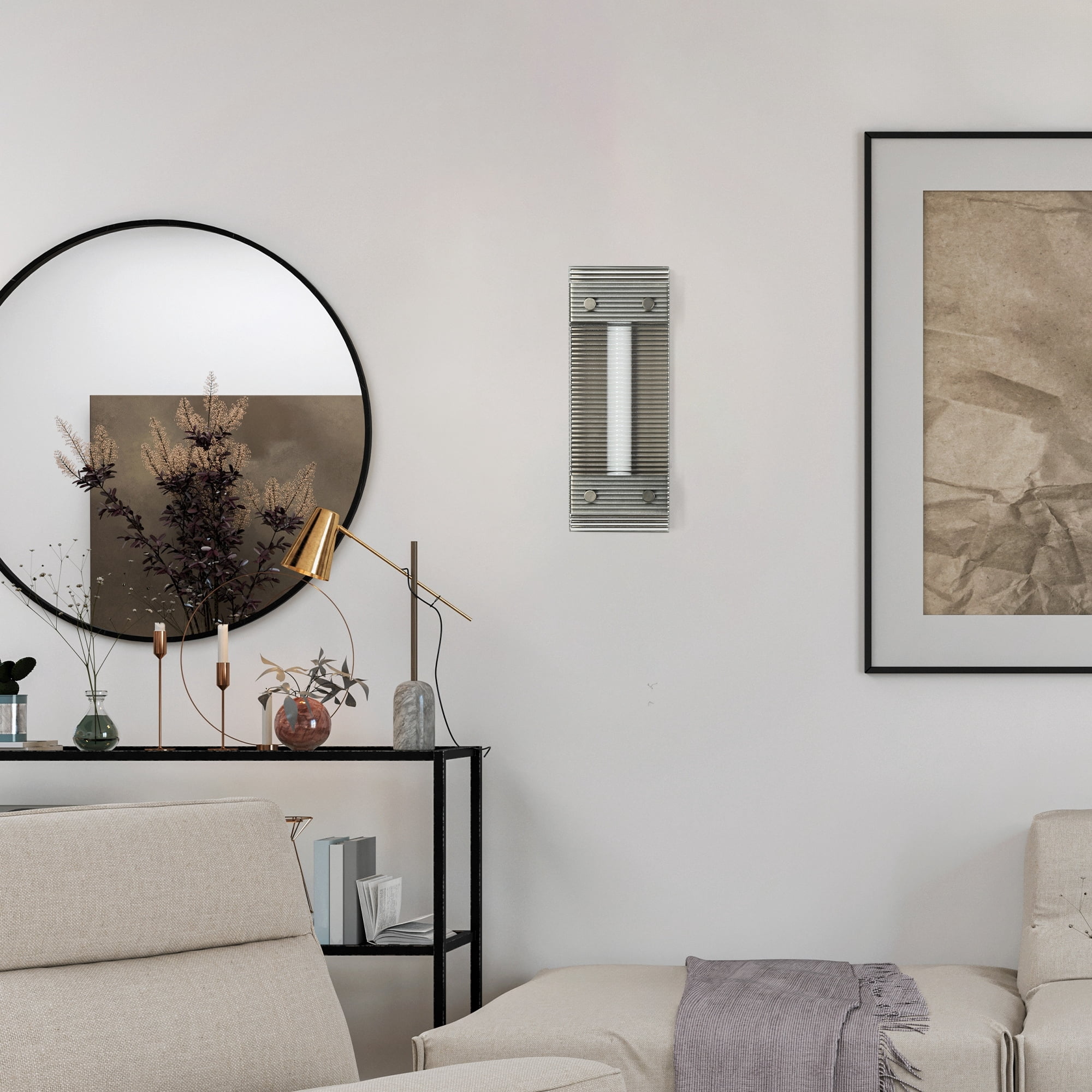 LNC Pontevedra 1-Lights 4.7" Modern Luxury Cylinder Integrated LED Wall Lights, Gunmetal Black