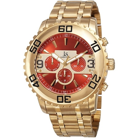 - Men's Swiss Quartz Multifunction Dual Time Stainless Steel Gold-Tone Bracelet Watch - GOLD