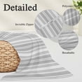 thumbnail image 2 of Gray Stripes Pillow Covers, Linen Long Throw Pillow Case, Vintage Minimalist Lines Texture Holiday Pillow Protector Decorative Cushion Cover for Living Room/Bedroom 16" x 24", 2 of 8