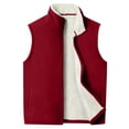 thumbnail image 2 of ZOYOEN Mens Fleece Vest with Pockets- Zip Up Casual Warm Lightweight Winter Outwear Sleeveless Jacket Red Size 2XL, 2 of 9