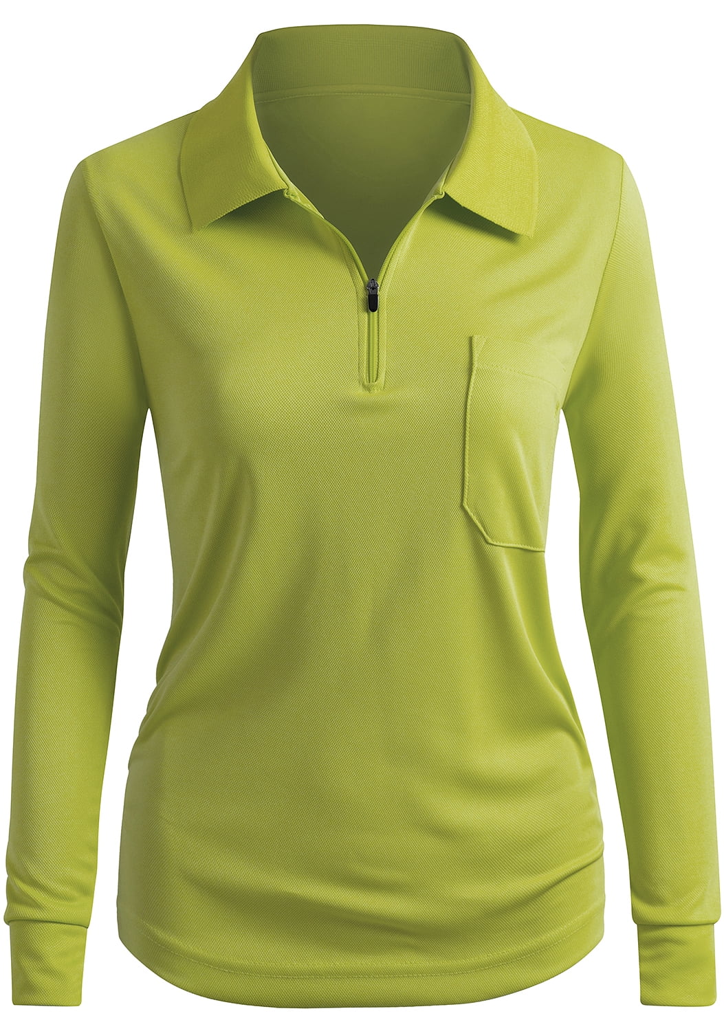 HONMA WOMEN RETRO STYLE HALF-ZIP LONG SLEEVE POLO