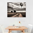 thumbnail image 2 of Nawypu  Farmhouse Landscape Picture Wall Decor Countryside Windmill Barn Picture Wall Art Canvas Prints Framed Black and White, 2 of 4